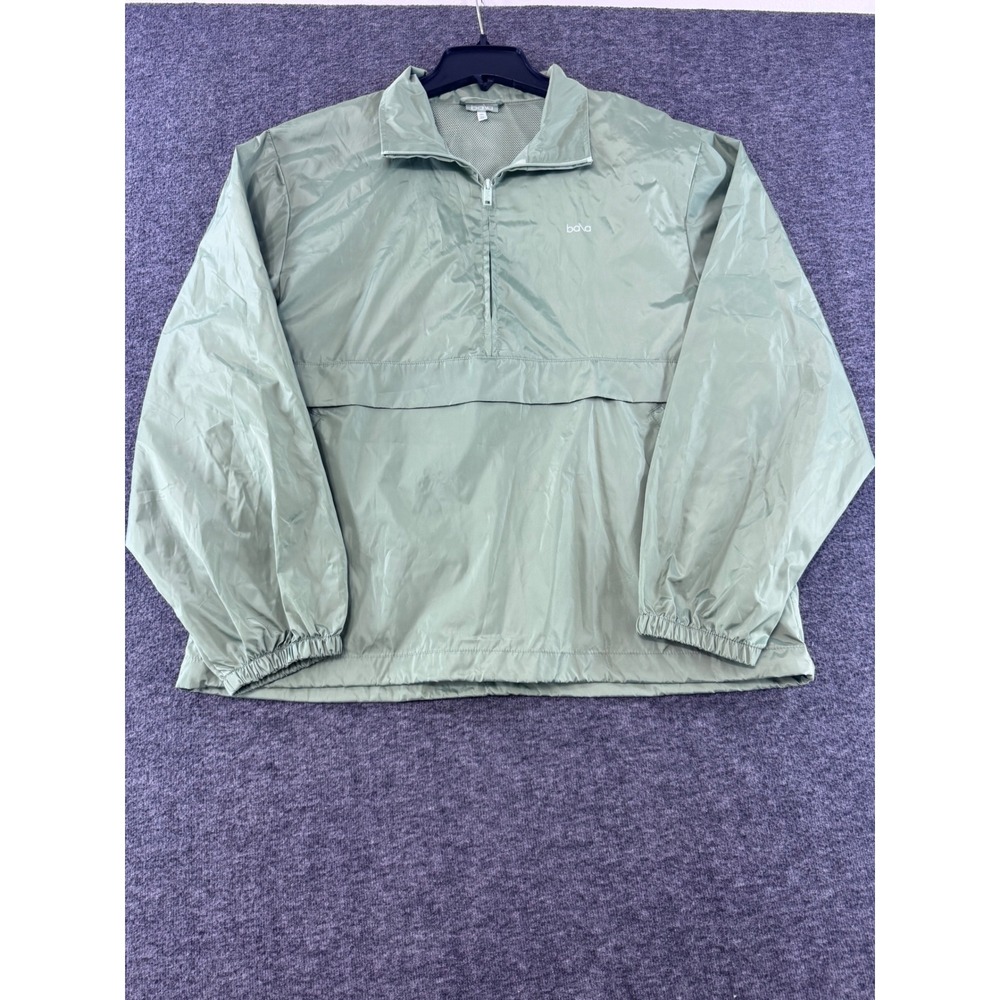 Bala Windbreaker Quarter Zip Pullover Sage‎ Green Mesh Lined Jacket L/XL